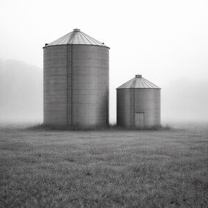 Contemporary Silhouette Art Print - Black and Gray